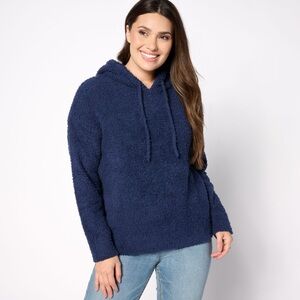 Barefoot Dreams CozyChic Teddy Pullover Navy Hoodie